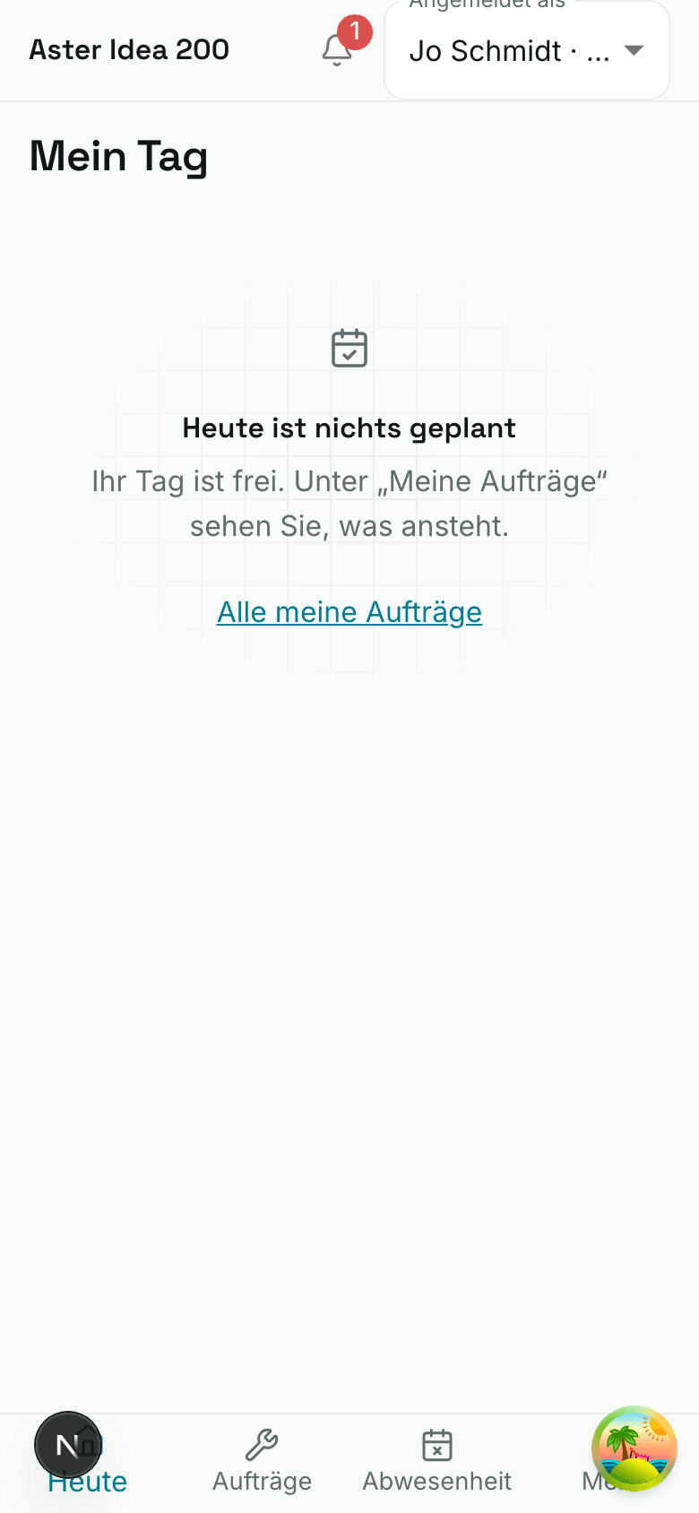 Die Außendienst-App auf dem Handy: Aufträge des Tages